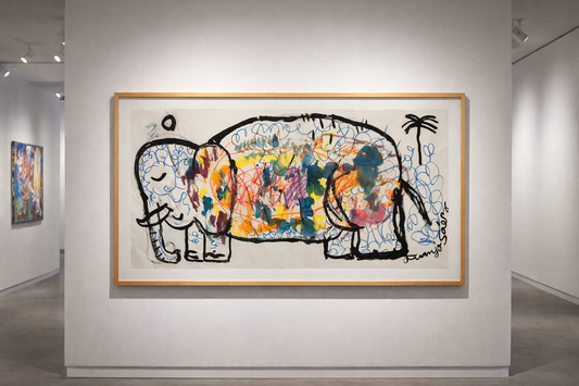 La familia · Ceras, anilinas y tinta china sobre papel Xuan · Juanjo Sáez