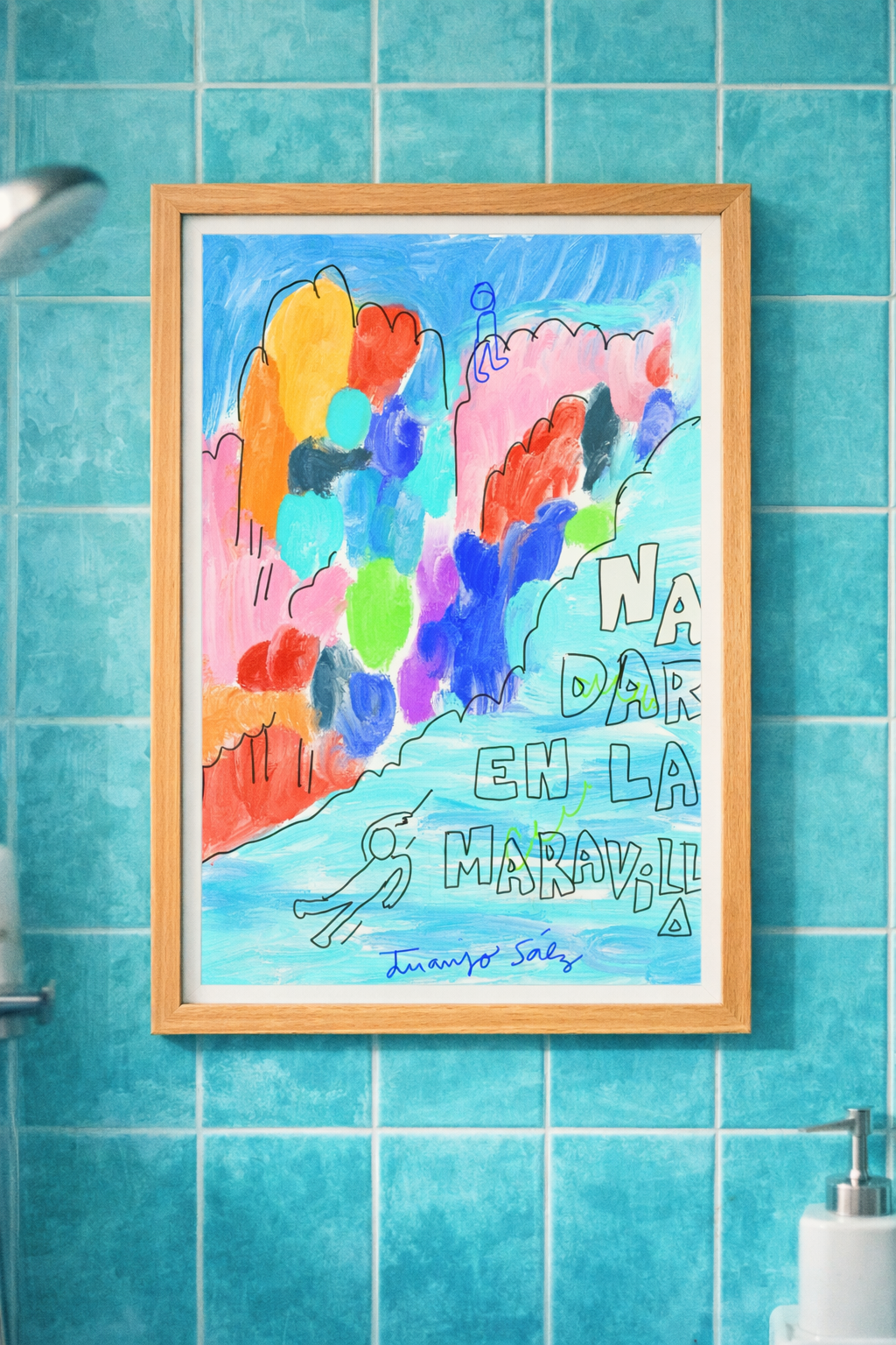 Nadar en la maravilla · Obra digital imprimible · Juanjo Sáez