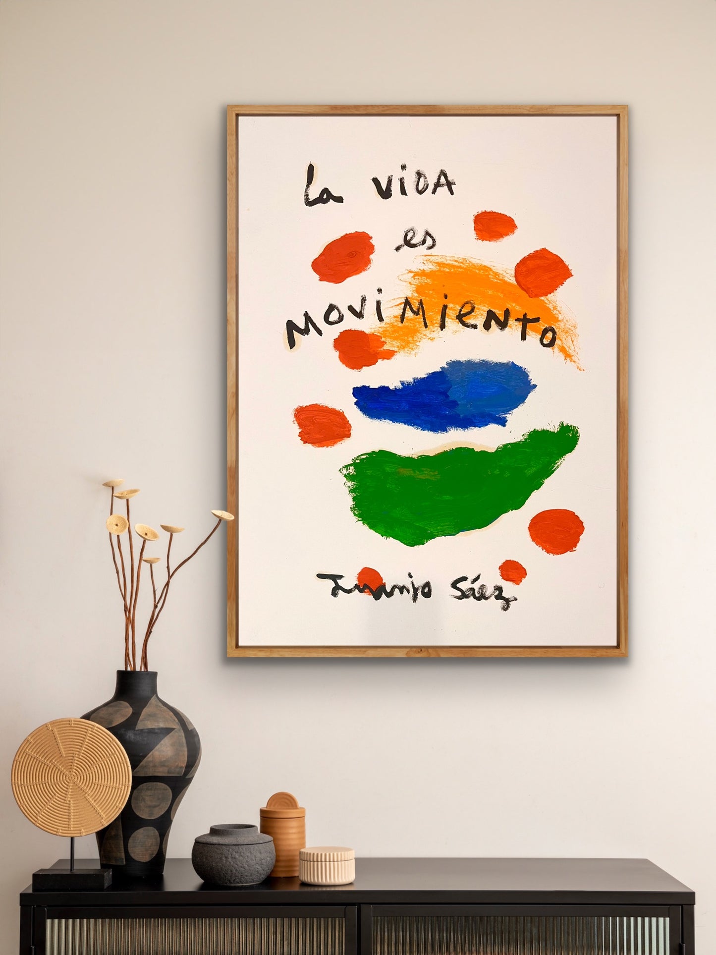 La Vida es Movimiento · Óleo sobre papel · Juanjo Sáez