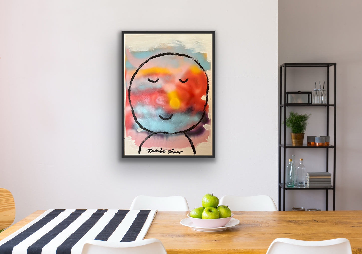 Planeta Feliz · Acrílico y aerosol sobre papel · Juanjo Sáez