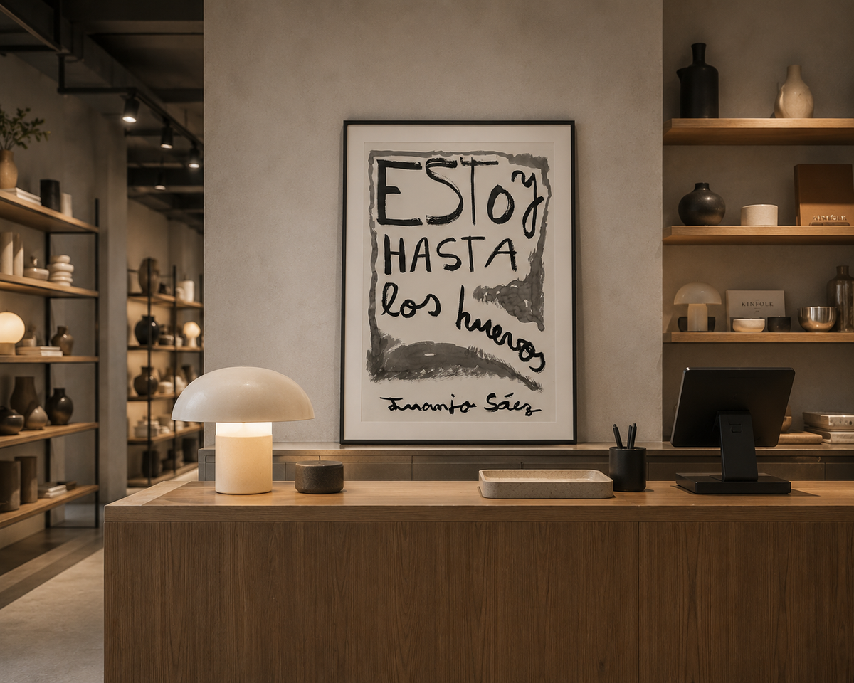 Estoy hasta los huevos, tinta china sobre papel Fabriano, obra original de Juanjo Sáez – detalle de la técnica