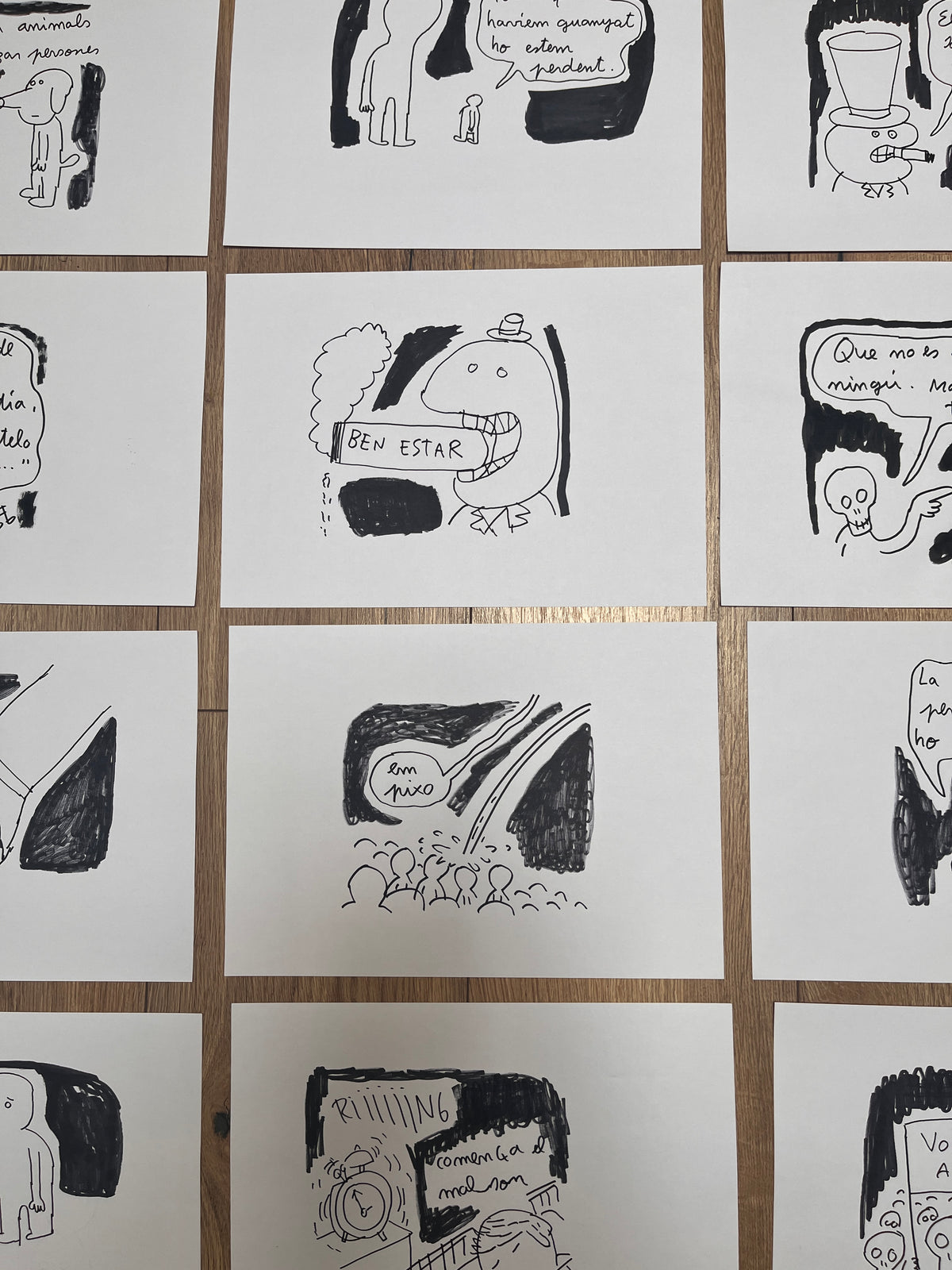 Originales Crisis de Ansiedad (Diari Ara) · Rotulador sobre papel · Juanjo Sáez