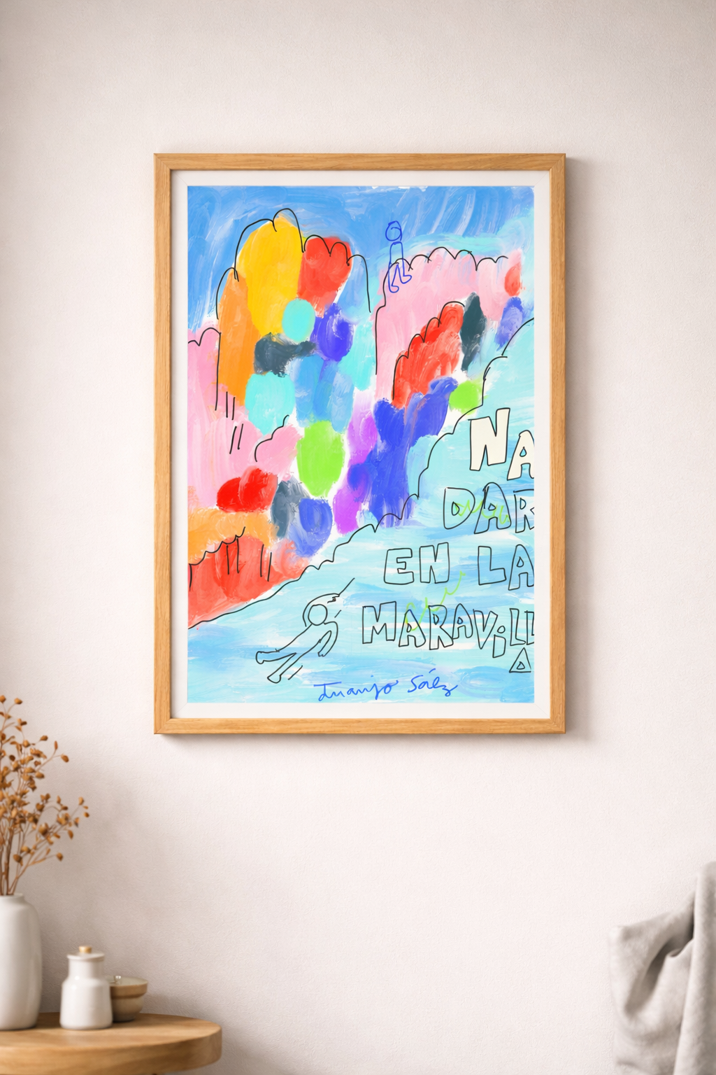 Nadar en la maravilla · Obra digital imprimible · Juanjo Sáez