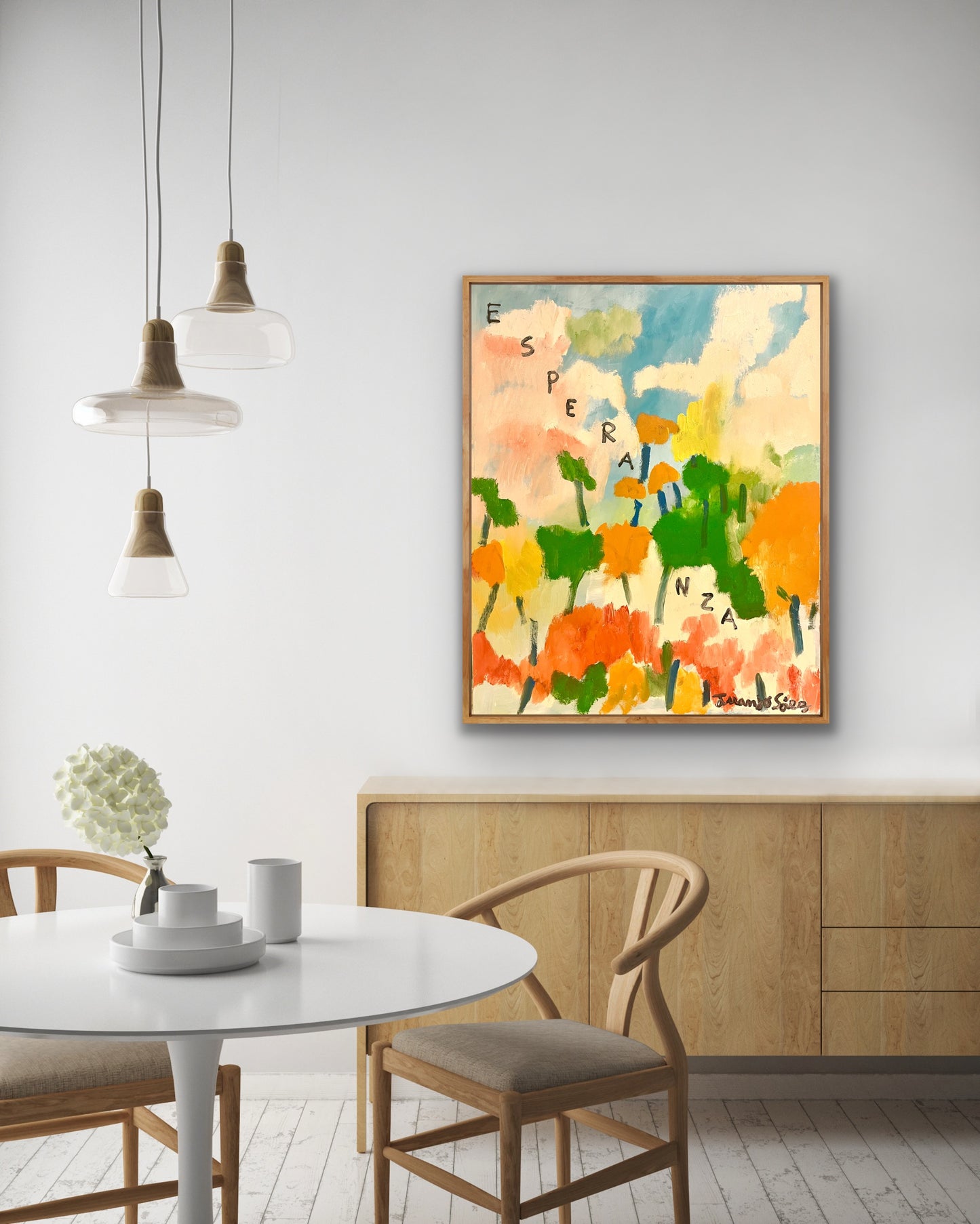 Esperanza de Juanjo Sáez – detalle central de la figura, óleo sobre lienzo gran formato