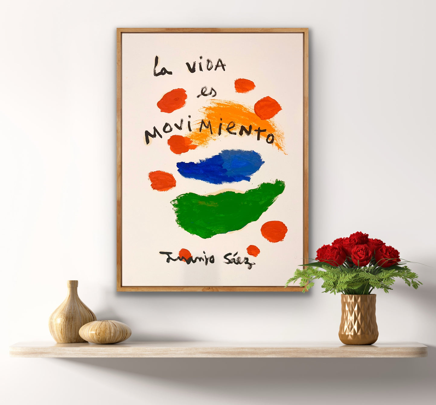 La Vida es Movimiento · Óleo sobre papel · Juanjo Sáez