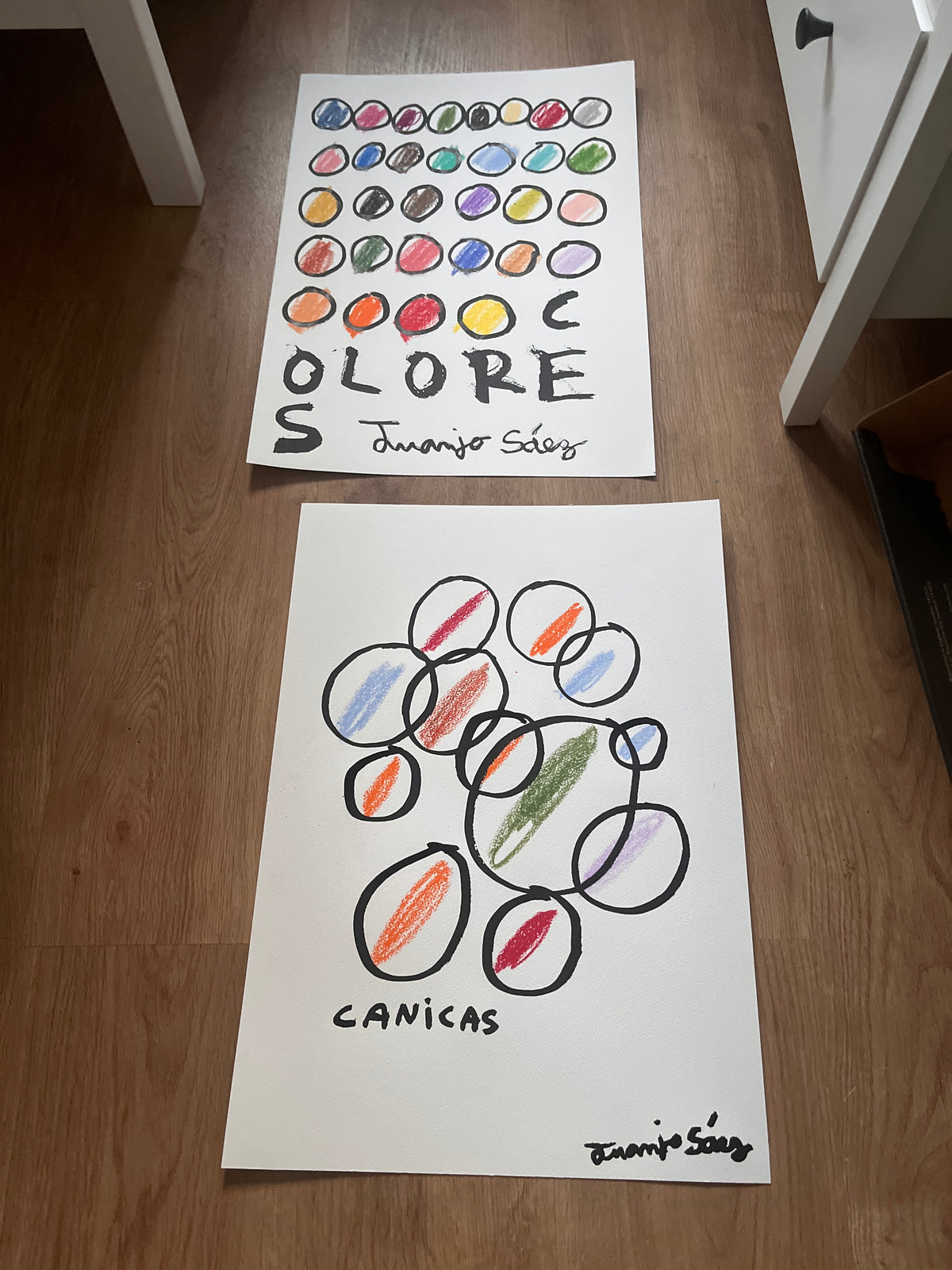 Círculos superpuestos de Canicas 2, obra en papel del artista barcelonés Juanjo Sáez