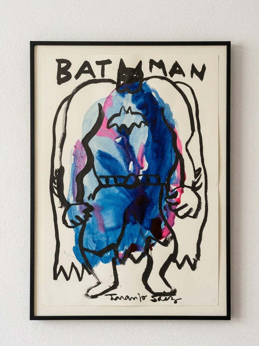 Batman expresionista · Anilinas y tinta sobre papel · Juanjo Sáez