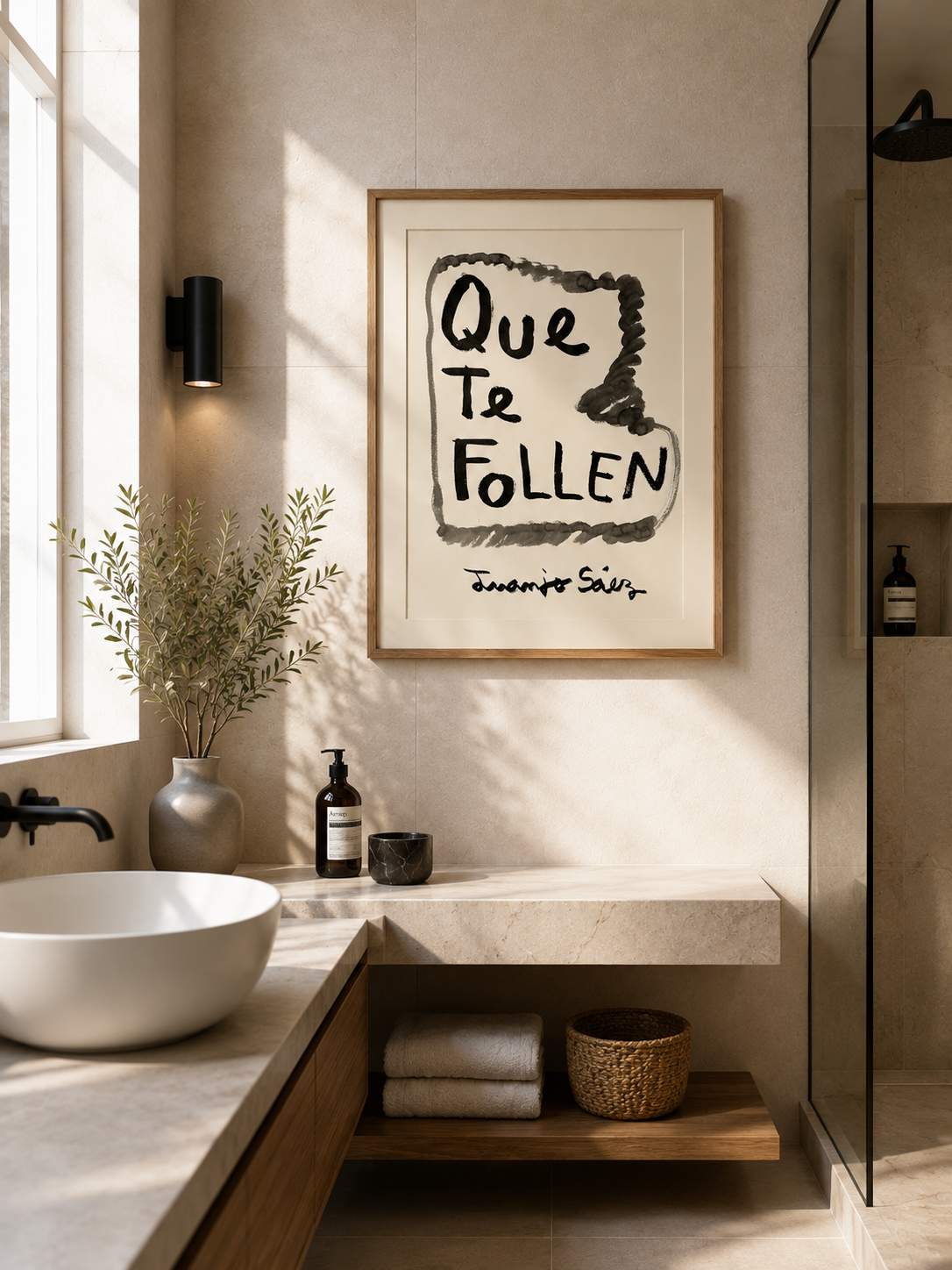 Que te follen · Tinta china sobre papel Fabriano · Juanjo Sáez
