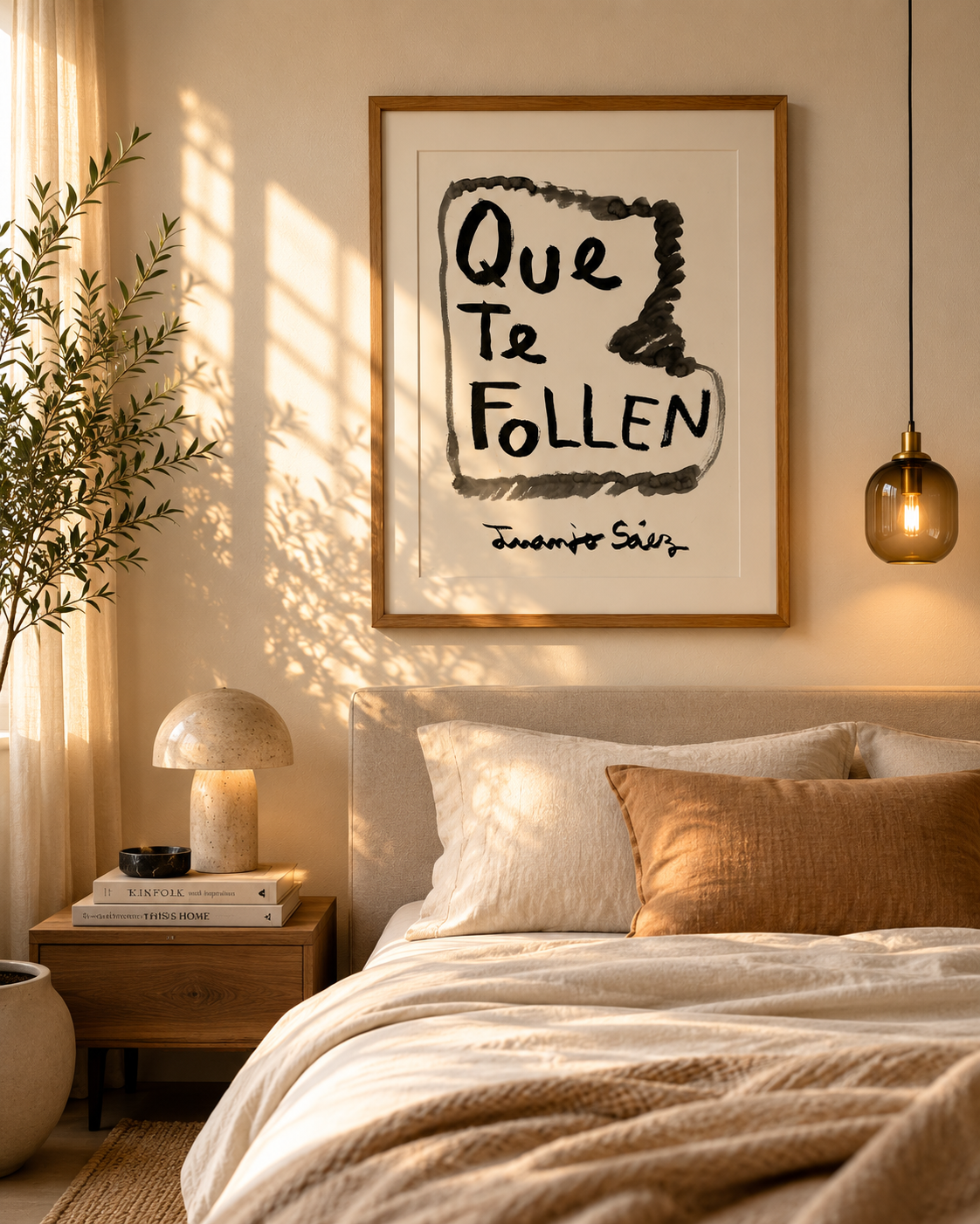 Que te follen · Tinta china sobre papel Fabriano · Juanjo Sáez
