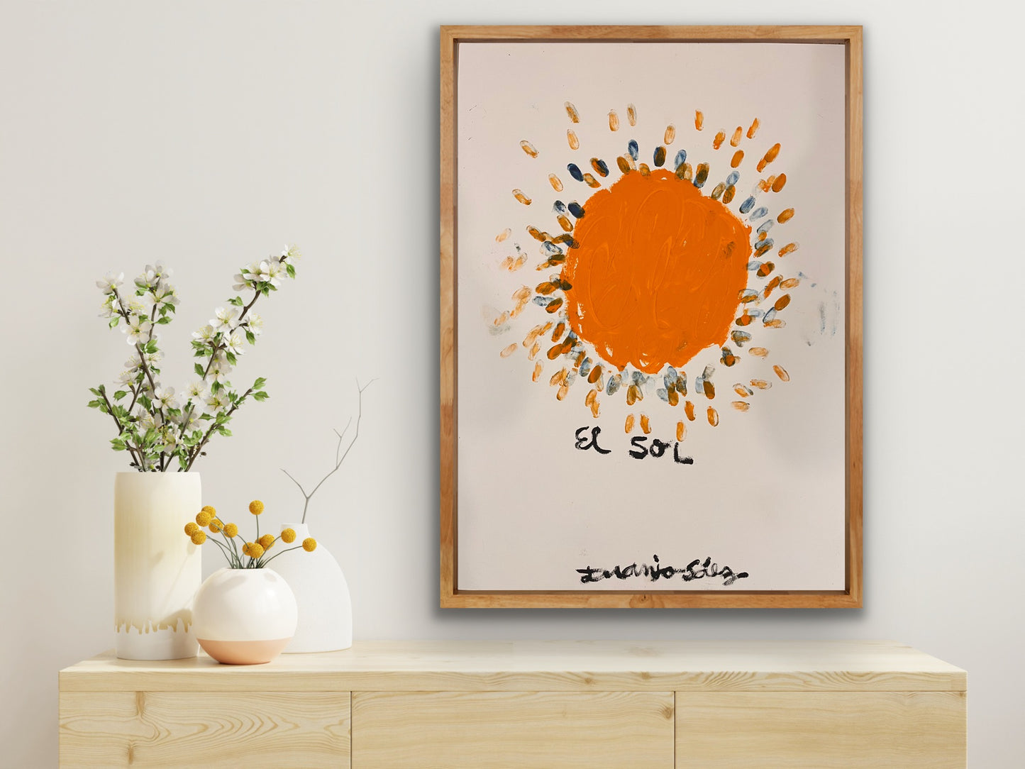 El Sol · Óleo sobre papel Fabriano · Juanjo Sáez