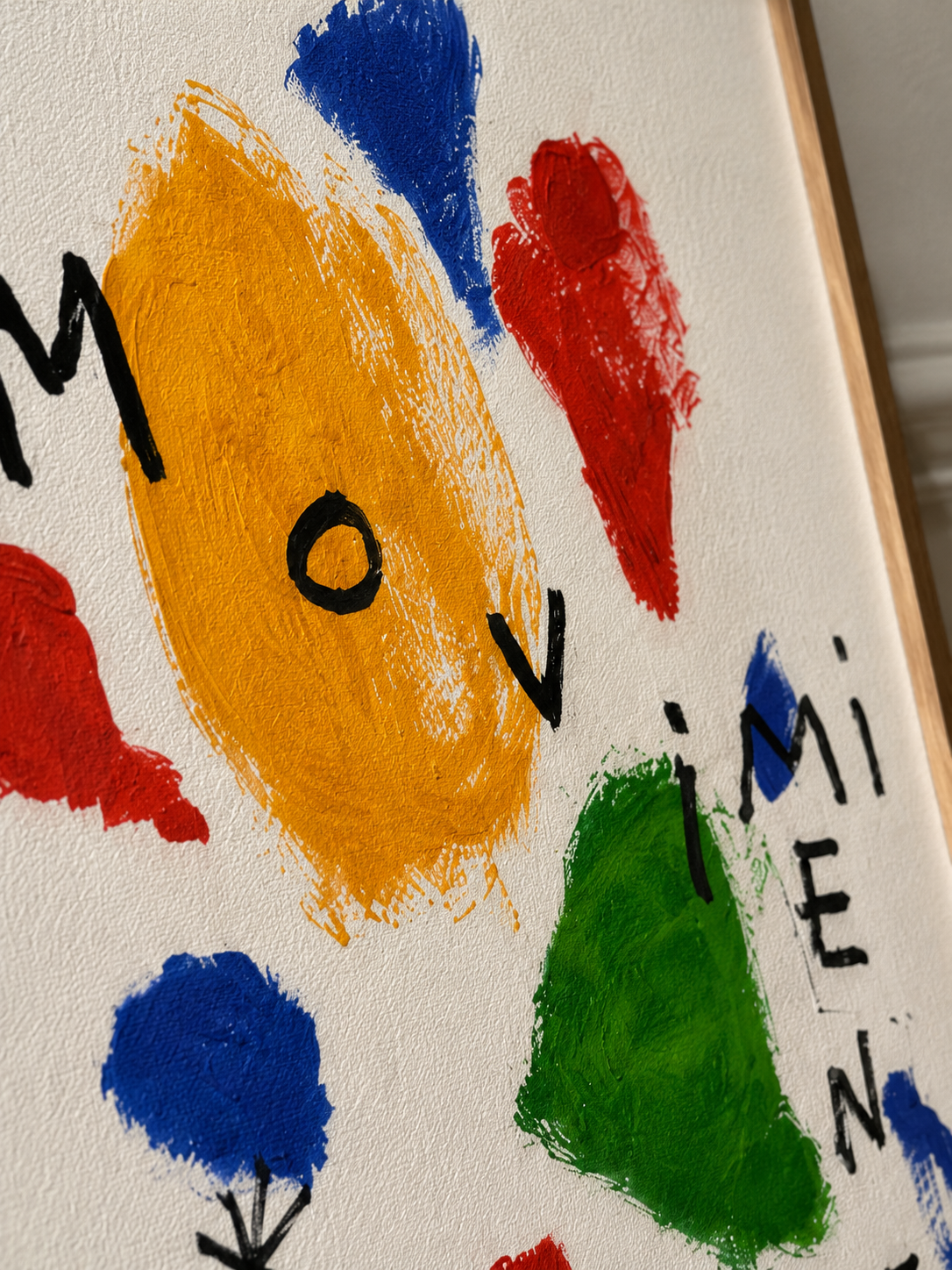 Movimiento, óleo sobre papel Fabriano, obra original de Juanjo Sáez – vista de conjunto