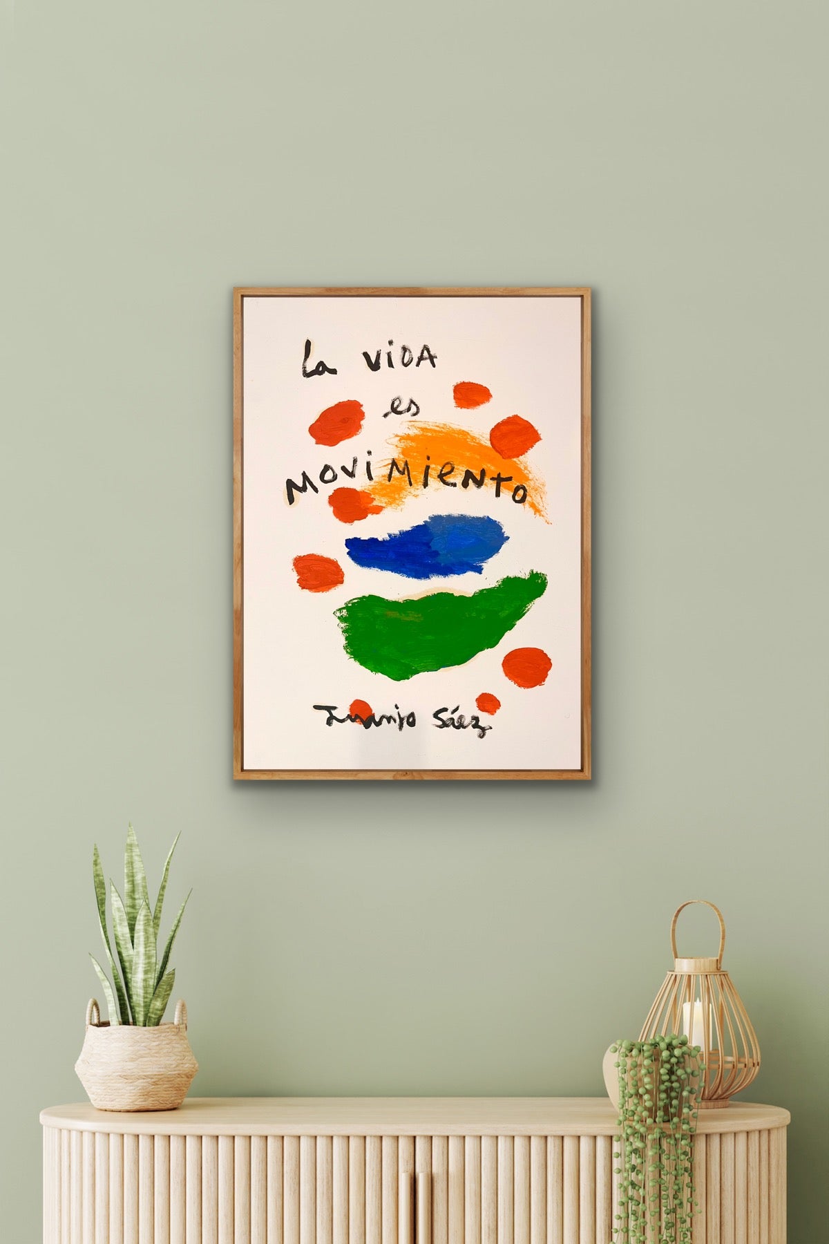 La Vida es Movimiento · Óleo sobre papel · Juanjo Sáez