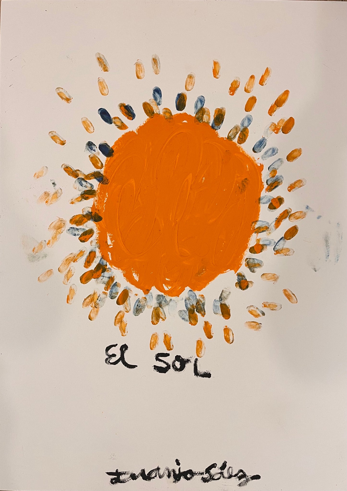 El Sol · Óleo sobre papel Fabriano · Juanjo Sáez