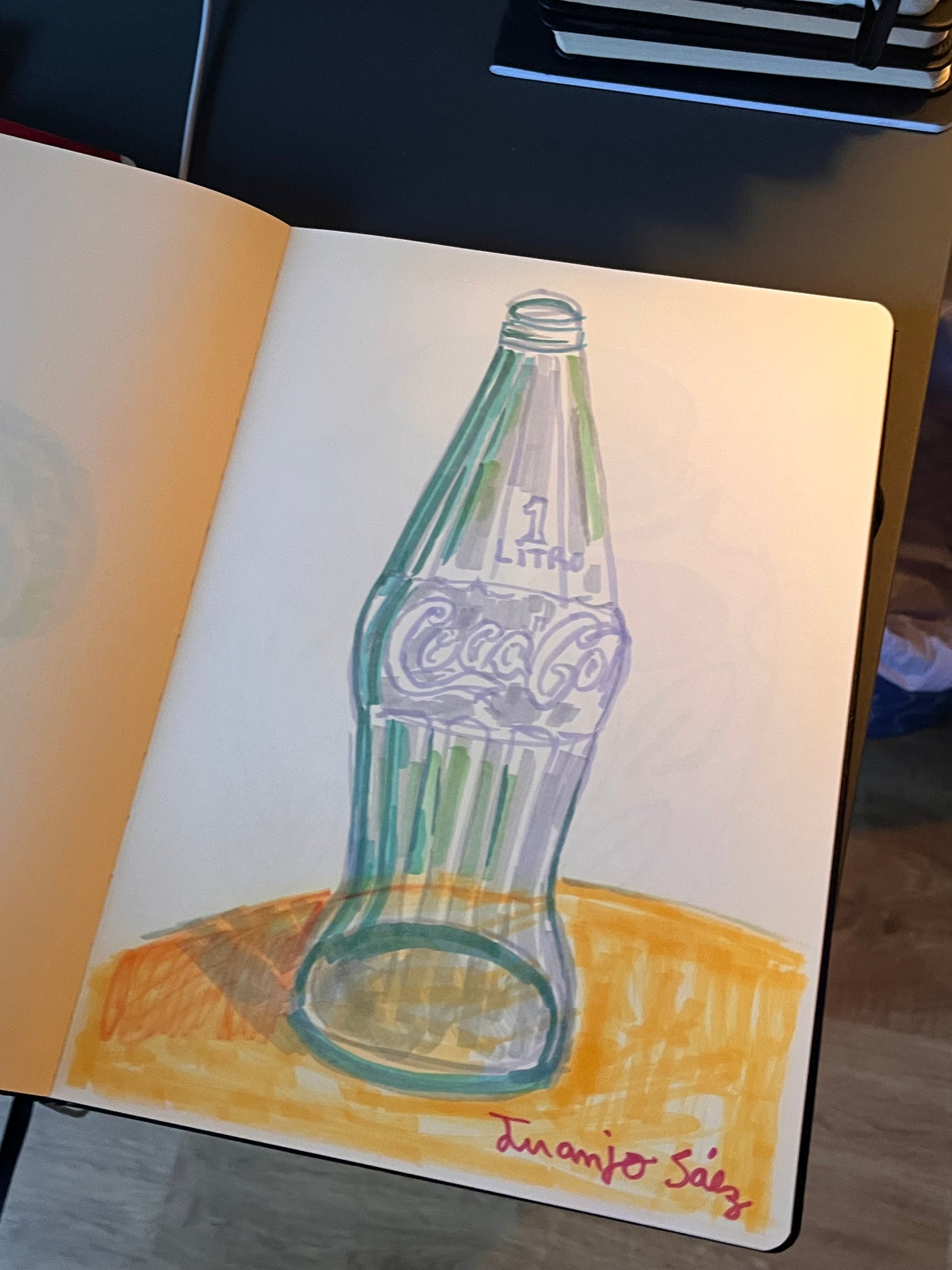 Botella de Coca-Cola · Rotuladores en Moleskine · Juanjo Sáez