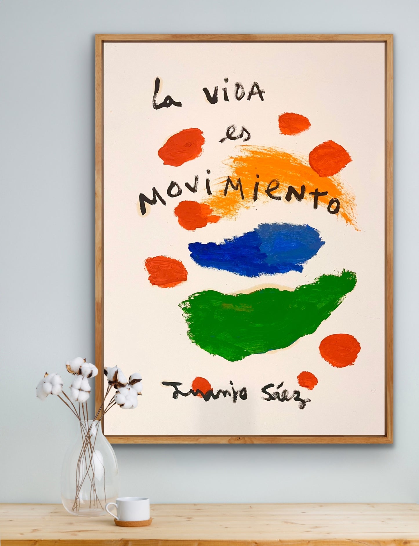 La Vida es Movimiento · Óleo sobre papel · Juanjo Sáez