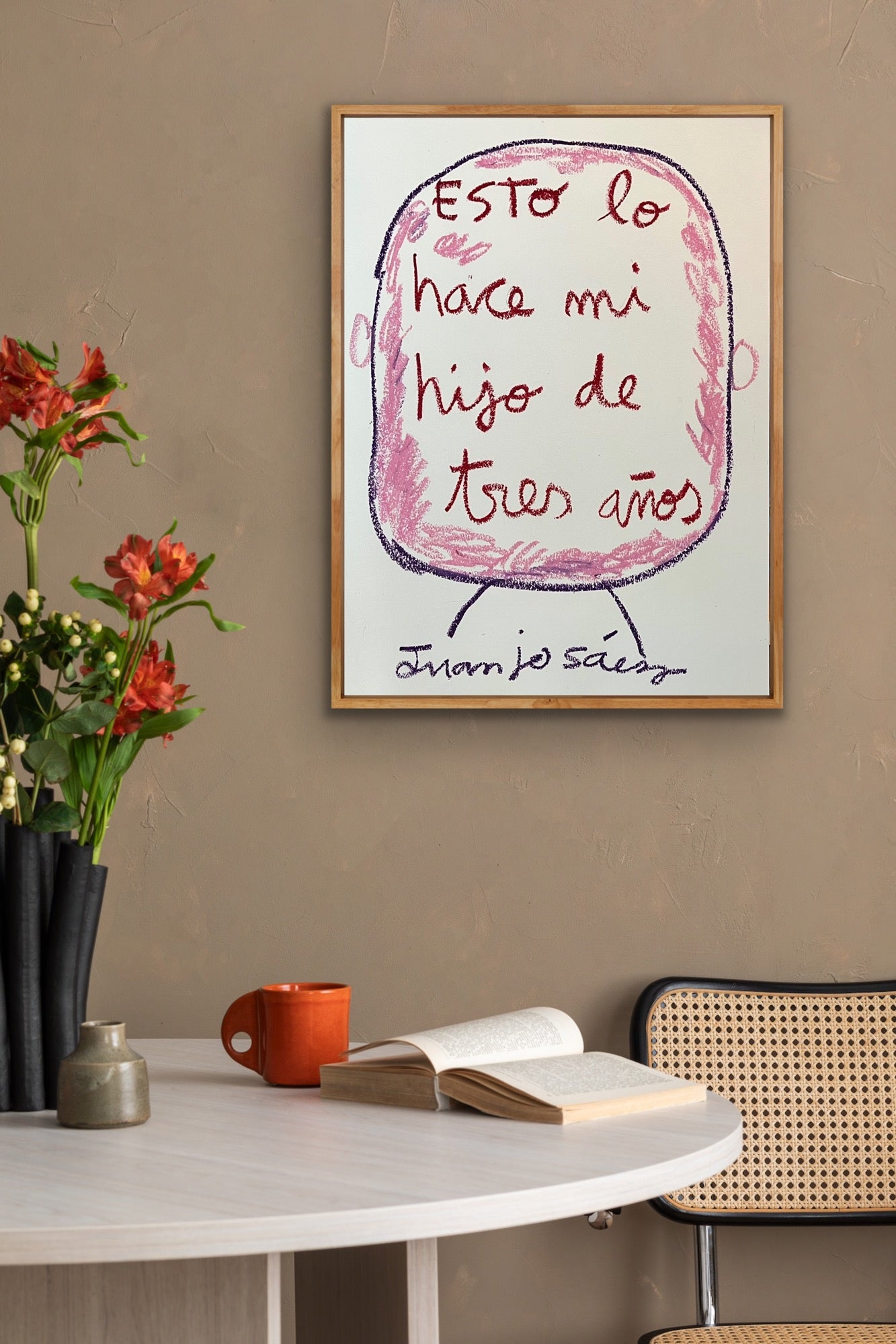 Esto lo hace mi hijo de tres años · Ceras sobre papel Fabriano · Juanjo Sáez