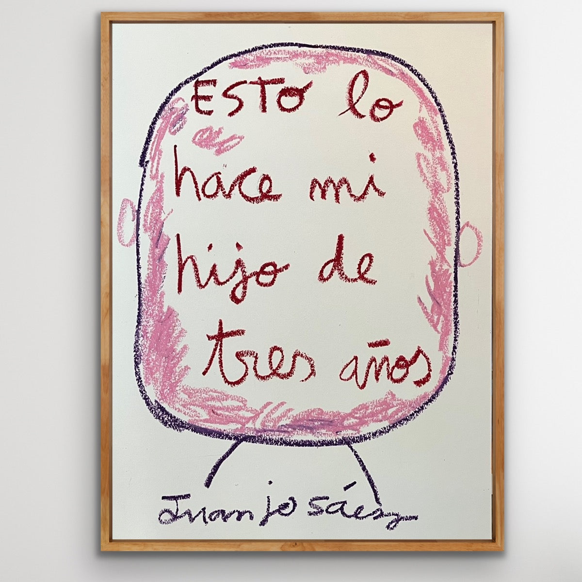 Esto lo hace mi hijo de tres años · Ceras sobre papel Fabriano · Juanjo Sáez