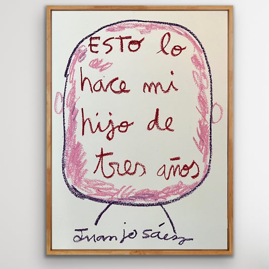 Esto lo hace mi hijo de tres años · Ceras sobre papel Fabriano · Juanjo Sáez