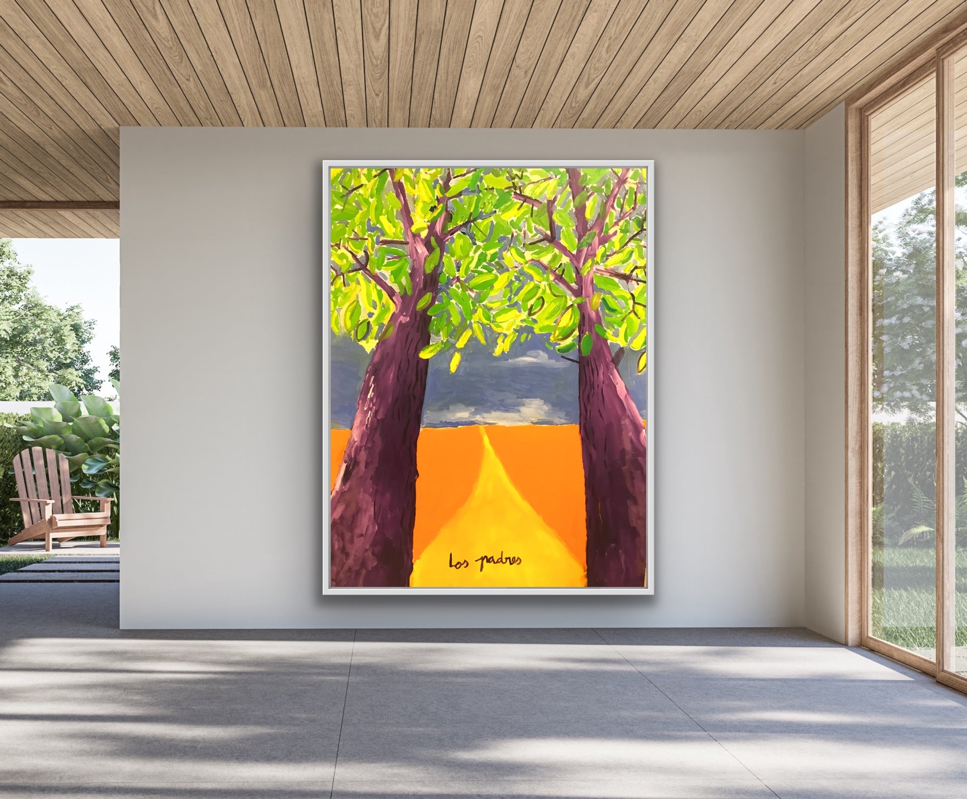 Los Padres de Juanjo Sáez – vista lateral del bastidor grueso, obra original 120x90cm