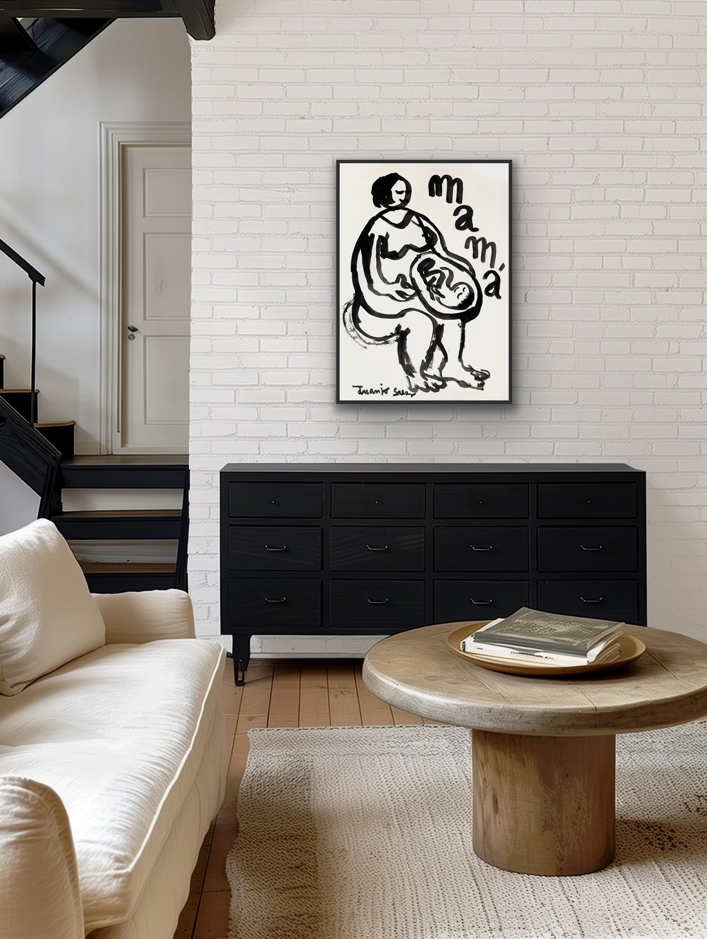 La Mamá · Tinta china y pincel sobre papel · Juanjo Sáez