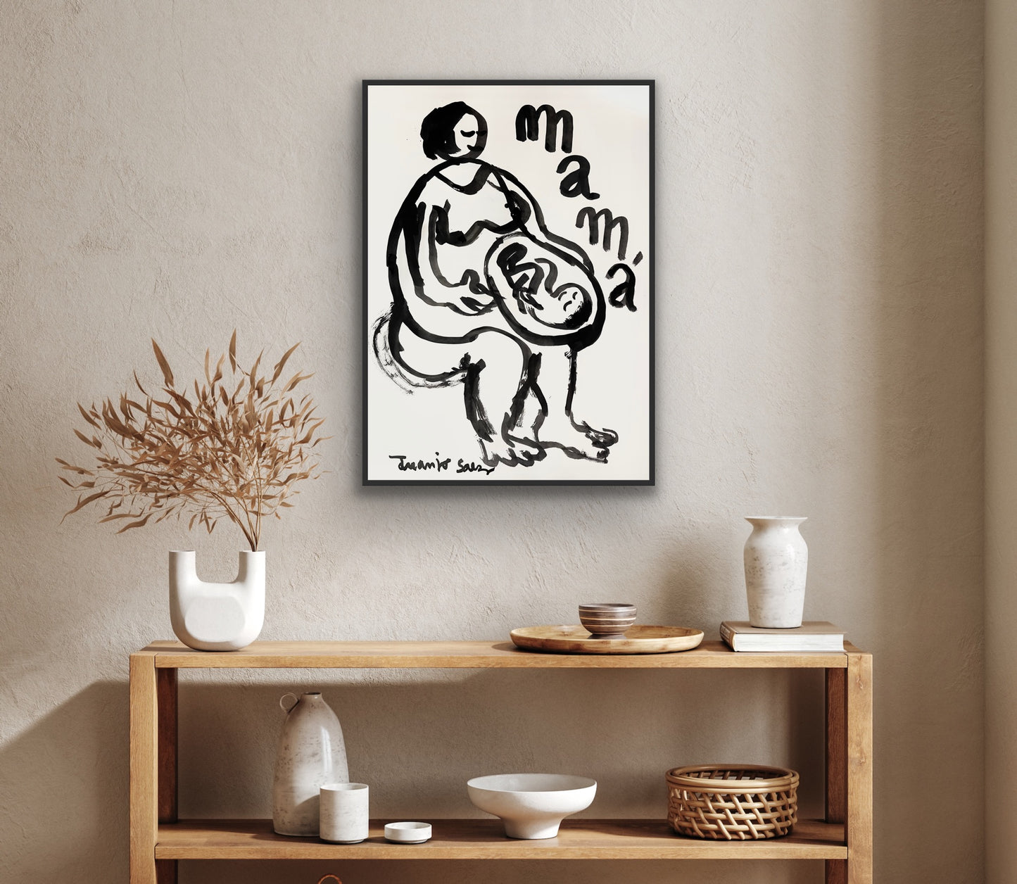La Mamá · Tinta china y pincel sobre papel · Juanjo Sáez