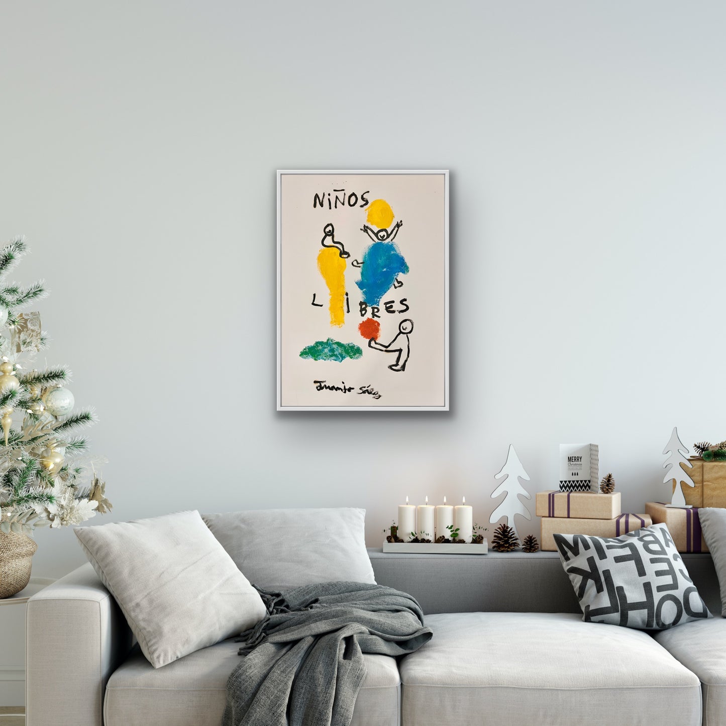 Niños libres · Óleo sobre papel · Juanjo Sáez