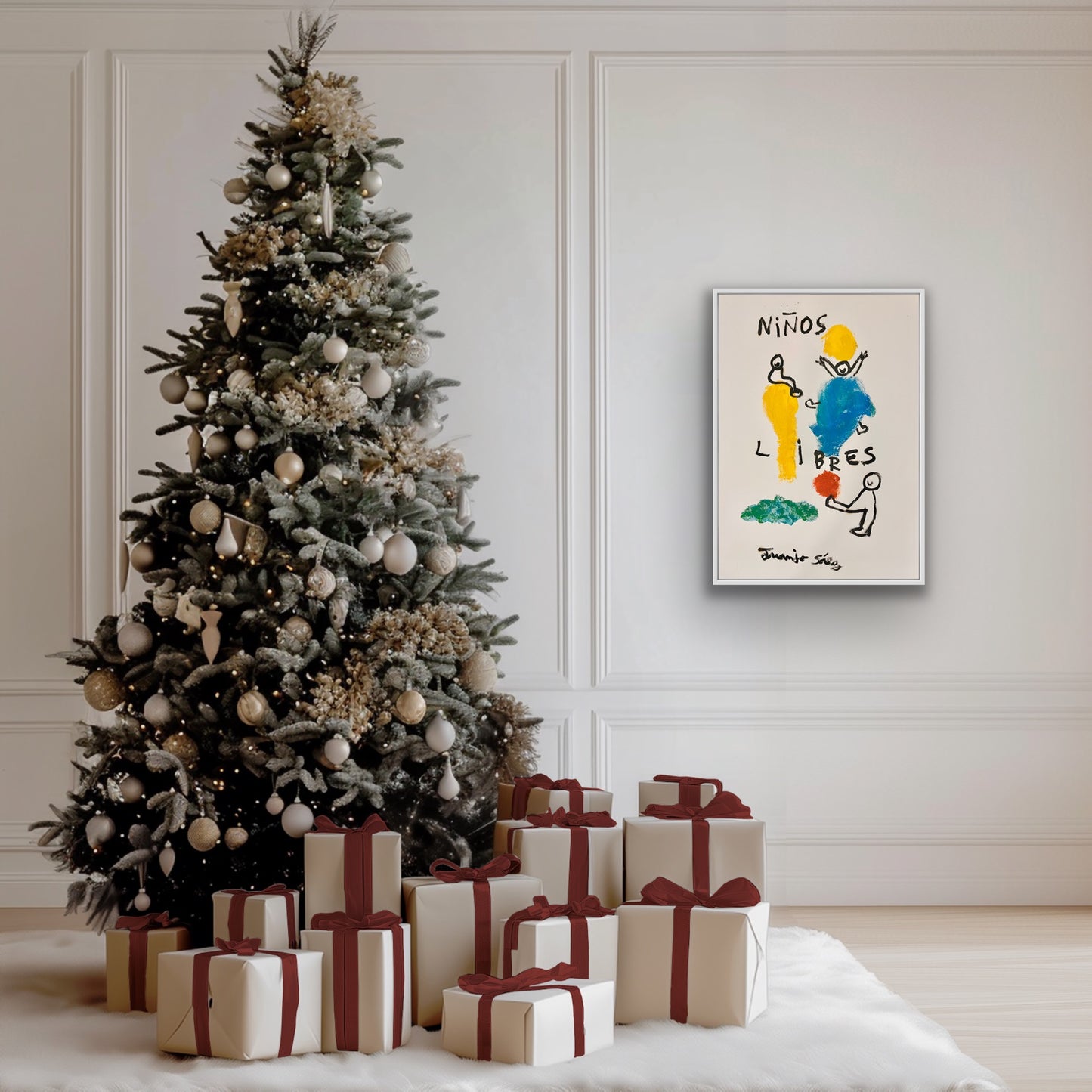Niños libres · Óleo sobre papel · Juanjo Sáez