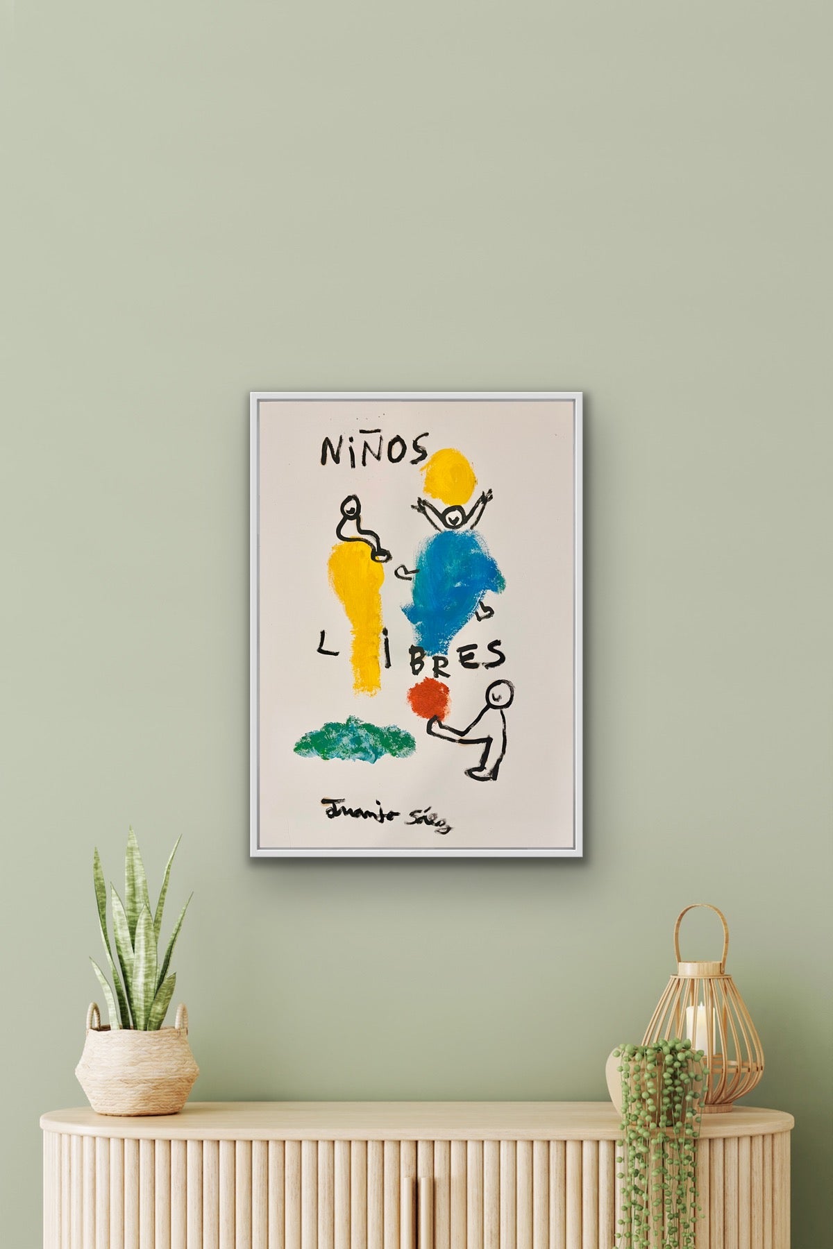 Niños libres · Óleo sobre papel · Juanjo Sáez