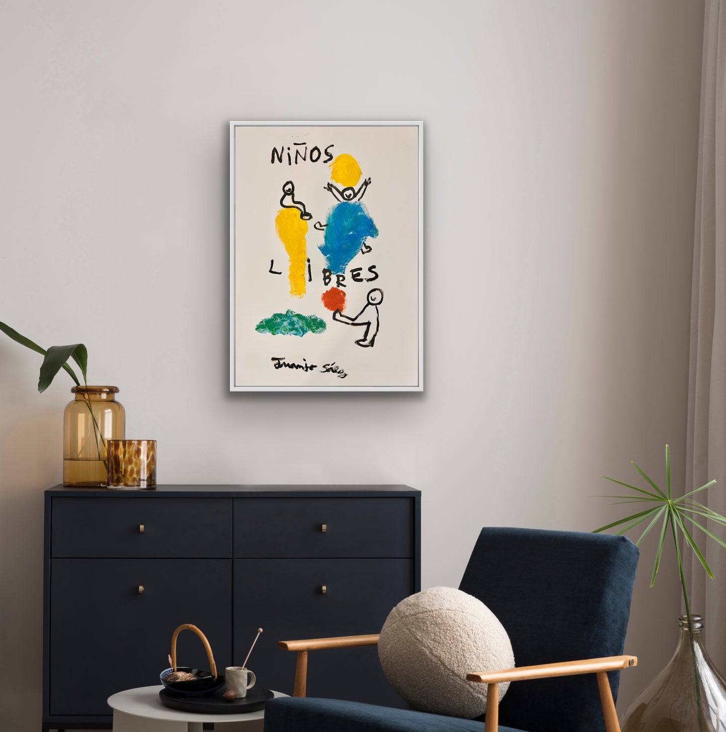 Niños libres · Óleo sobre papel · Juanjo Sáez