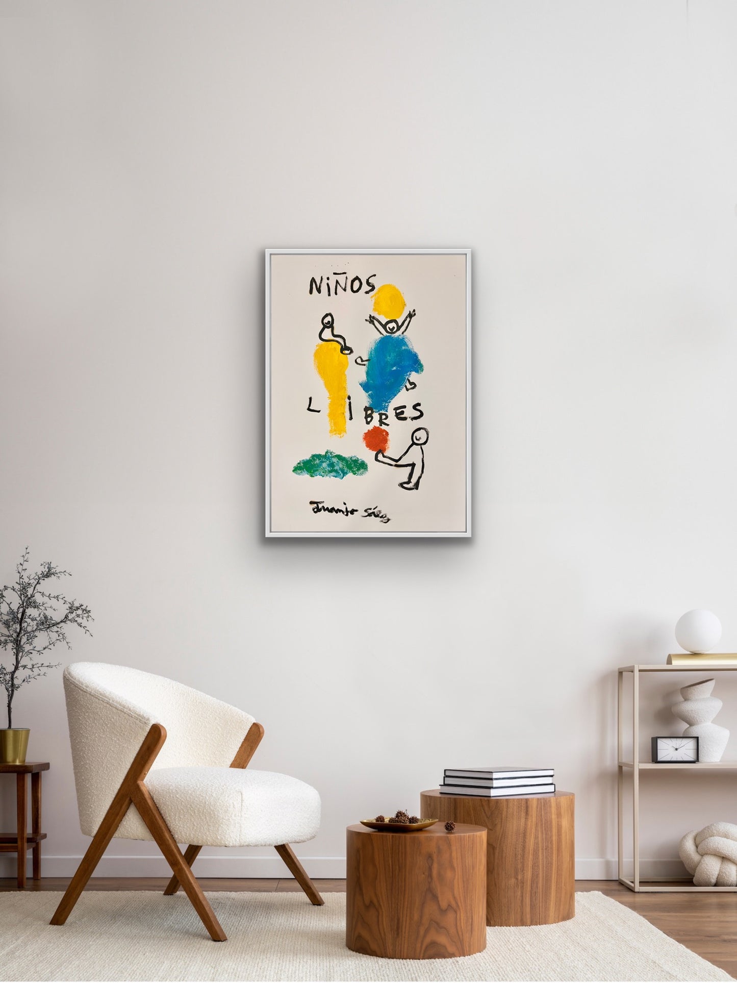 Niños libres · Óleo sobre papel · Juanjo Sáez
