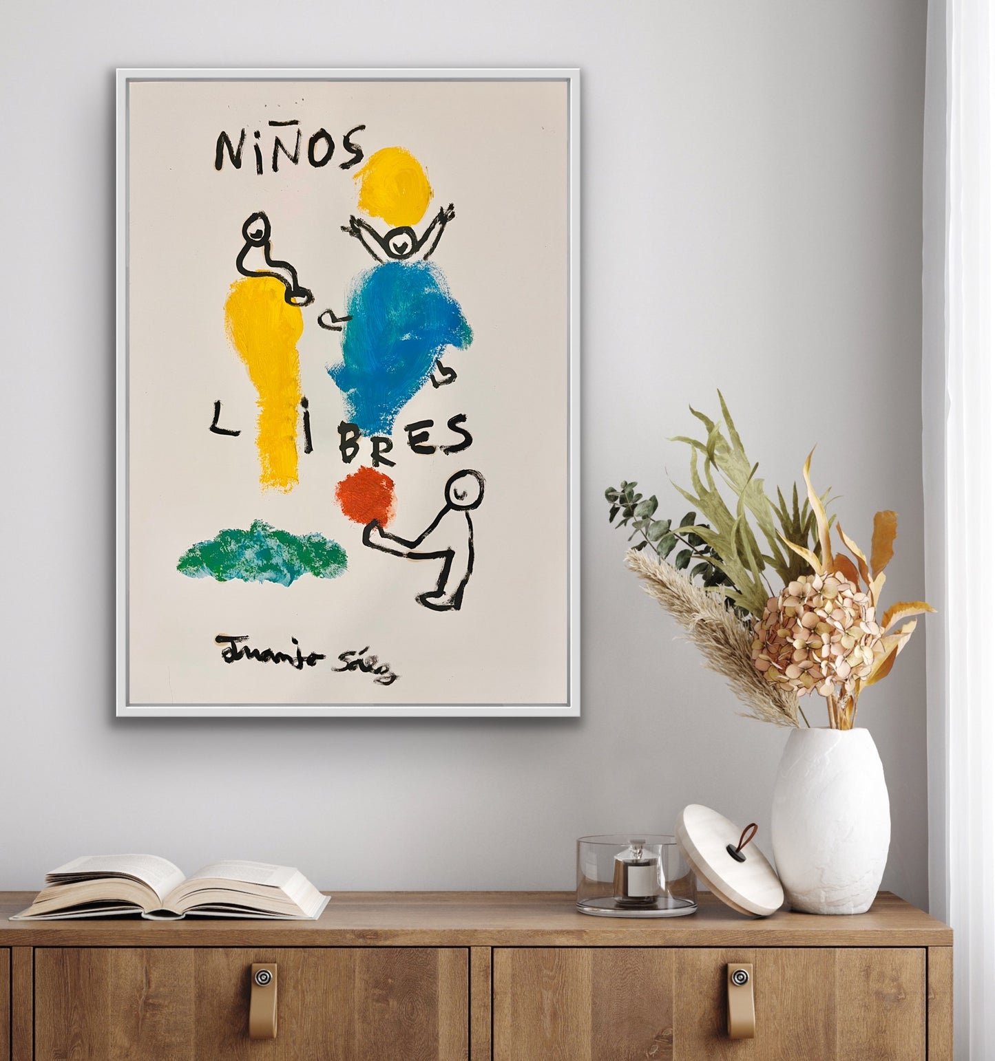 Niños libres · Óleo sobre papel · Juanjo Sáez