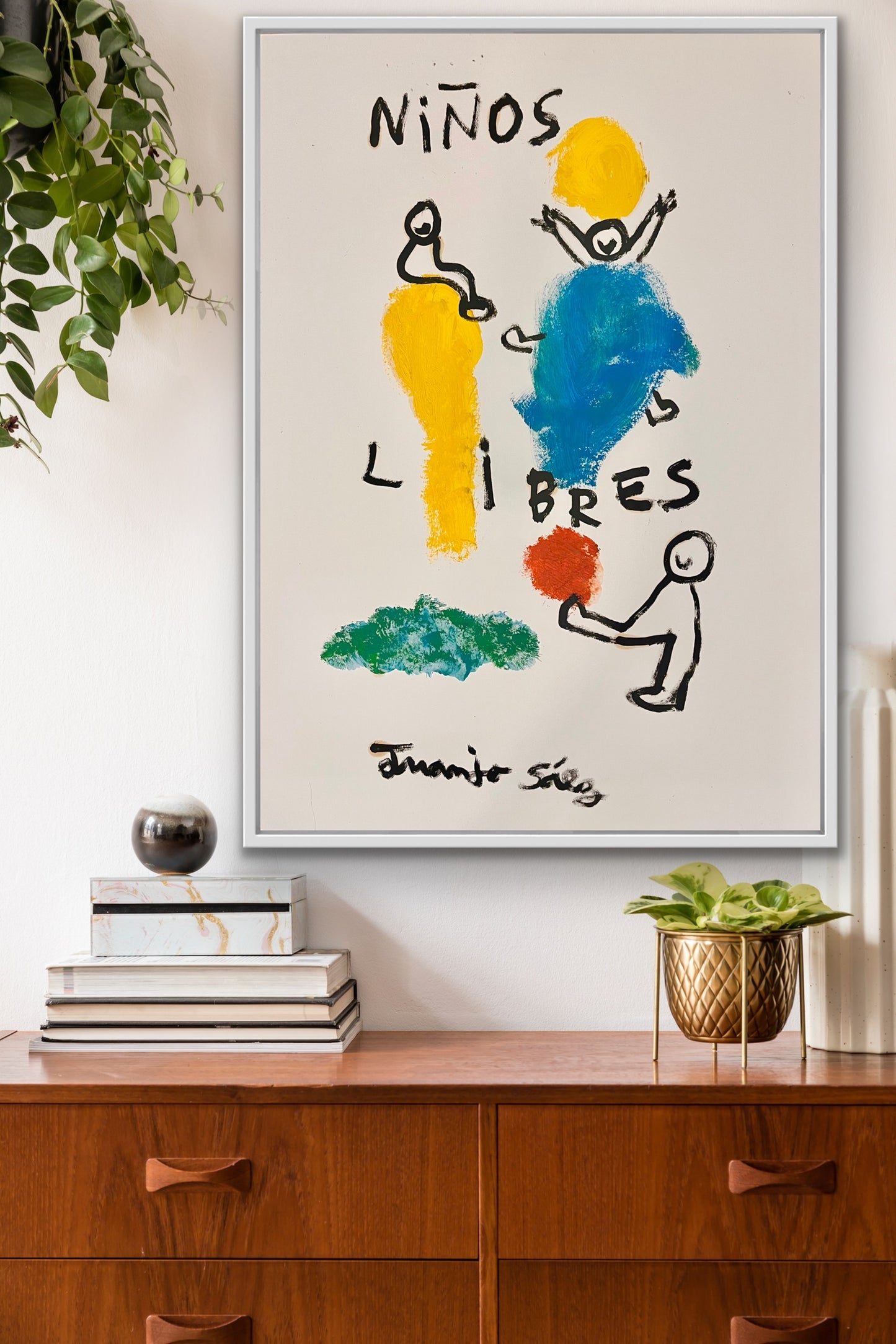 Niños libres · Óleo sobre papel · Juanjo Sáez